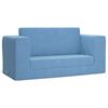 vidaXL Canap&eacute;-lit pour enfants 2 places bleu peluche douce