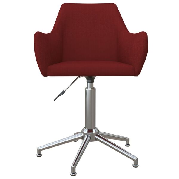 vidaXL Chaises pivotantes &agrave; manger lot de 2 Rouge bordeaux Tissu