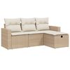 vidaXL Salon de jardin avec coussins 4 pcs beige r&eacute;sine tress&eacute;e