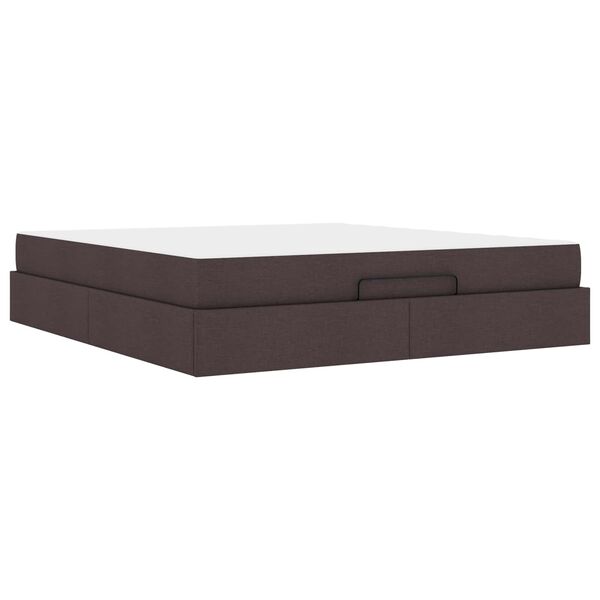 vidaXL Cadre de lit avec matelas avec matelas 2 pcs Tan tissu
