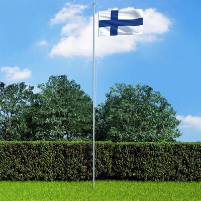 vidaXL Drapeau Finlande et mât en aluminium 6,2 m