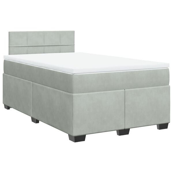 vidaXL Sommier &agrave; lattes de lit et matelas gris clair 120x190cm velours