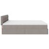 VidaXL Cadre de lit ottoman avec matelas taupe 180x200 cm tissu