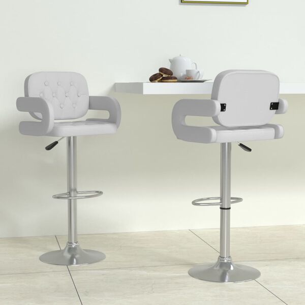 vidaXL Tabourets de bar lot de 2 blanc similicuir