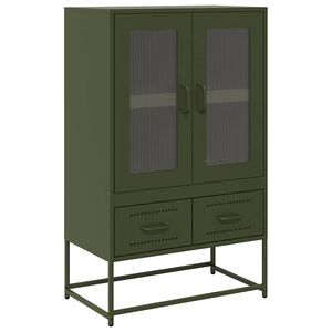 vidaXL Buffet haut vert olive 68x39 x111,5 cm acier