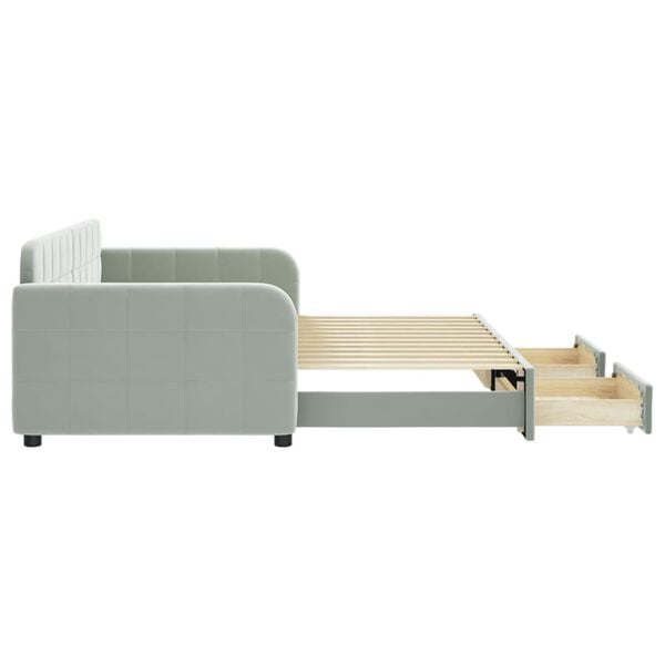 vidaXL Lit de jour avec gigogne et tiroirs sans matelas 90x200 cm