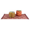 vidaXL Poufs et tapis 3 pcs Tissu Patchwork