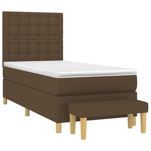 vidaXL Sommier &agrave; lattes de lit avec matelas Marron fonc&eacute; 80x200 cm