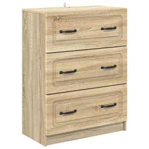 vidaXL Armoire &agrave; tiroirs Ch&ecirc;ne Sonoma 66 x 34,5 x 87 cm
