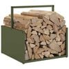 vidaXL Portant de bois chauffage vert olive 40x40x40 cm