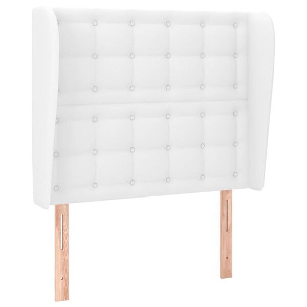 vidaXL T&ecirc;te de lit avec oreilles Blanc 93x23x118/128 cm Similicuir