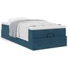 vidaXL Cadre de lit ottoman avec matelas bleu fonc&eacute; 100x200 cm velours