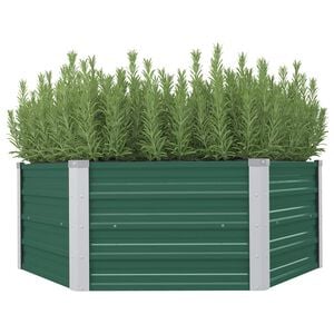 vidaXL Jardini&egrave;re 129 x 129 x 45 cm cm Acier galvanis&eacute; Vert
