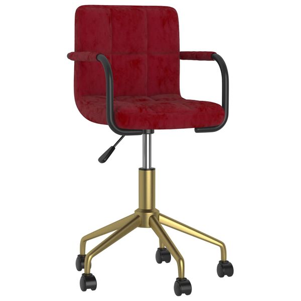 vidaXL Chaise pivotante de salle &agrave; manger Rouge bordeaux Velours
