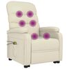 vidaXL Fauteuil de massage Blanc cr&egrave;me Similicuir