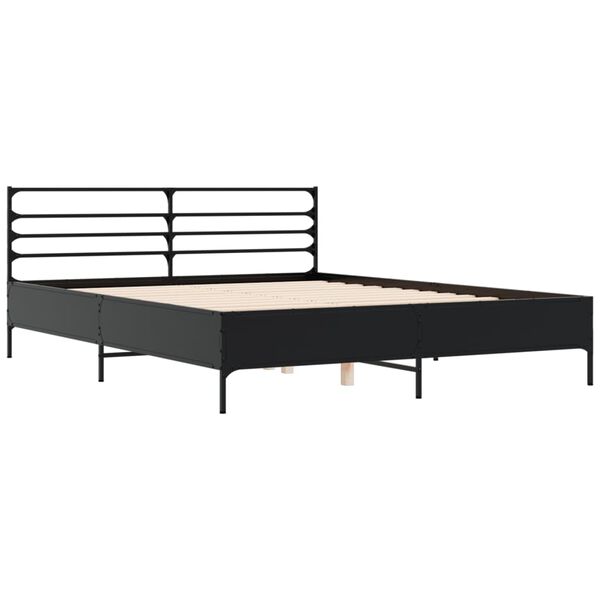 vidaXL Cadre de lit sans matelas noir 150x200 cm