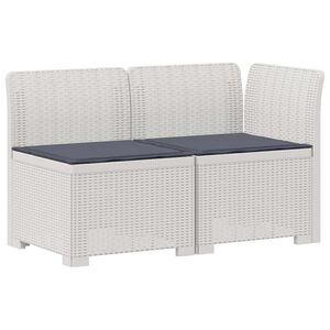 vidaXL Canap&eacute; de jardin 2 places avec coussins look rotin 2 place PP