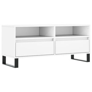 vidaXL Meuble TV blanc 100x34,5x44,5 cm bois d'ing&eacute;nierie