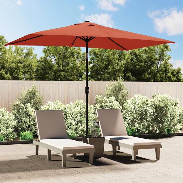 vidaXL Parasol d'ext&eacute;rieur avec m&acirc;t en m&eacute;tal 300x200 cm terre cuite
