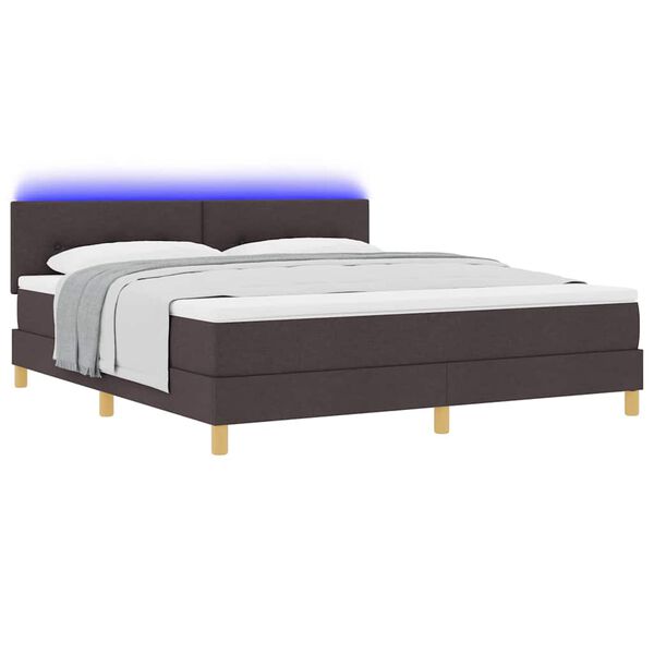 vidaXL Lit &agrave; ressorts avec matelas Marron fonc&eacute; 180 x 200 cm tissu