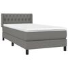 vidaXL Sommier &agrave; lattes de lit avec matelas Gris fonc&eacute; 100x200cm Tissu