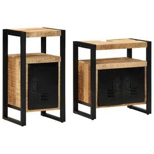 vidaXL Ensemble de mobilier de salle de bain 2 pi&egrave;ces Marron