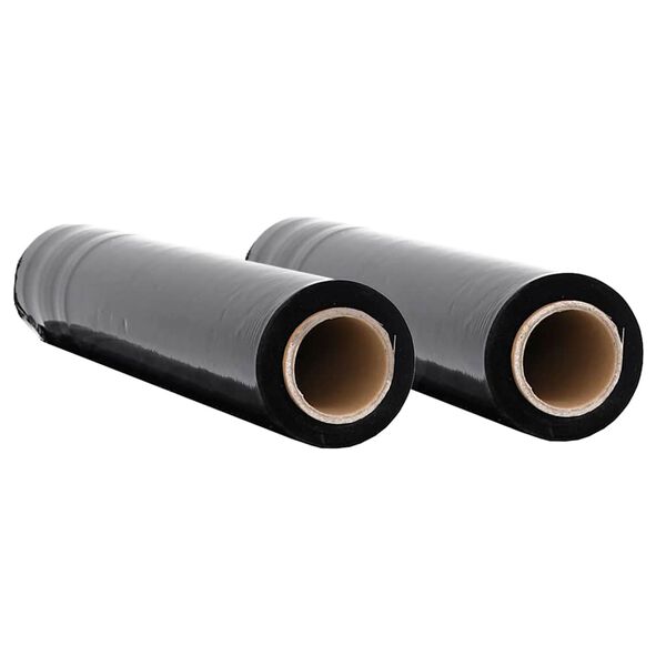 vidaXL Film &eacute;tirable 2 pcs noir 17 &mu;m 50 cm x 150 m