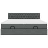VidaXL Cadre de lit ottoman avec matelas gris fonc&eacute; 160x200cm tissu