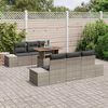 vidaXL Ensemble de salle &agrave; manger pour jardin 7 pcs Gris et marron