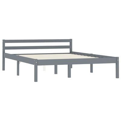 vidaXL Cadre de lit sans matelas gris bois massif de pin 140x200 cm