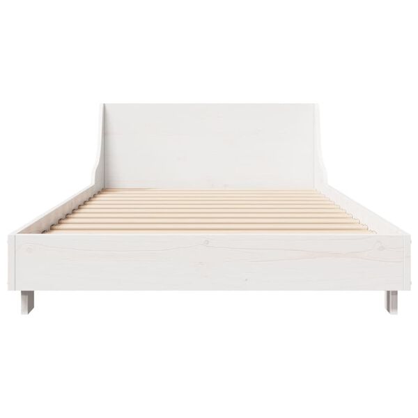 vidaXL Cadre de lit sans matelas blanc 90x190 cm bois de pin massif