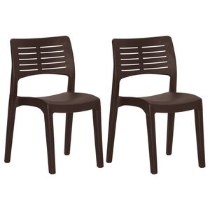vidaXL Chaises de jardin lot de 2 Moka Polypropyl&egrave;ne