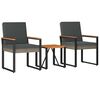 vidaXL Ensemble de meubles d'ext&eacute;rieur 3 pc Gris et Gris fonc&eacute;