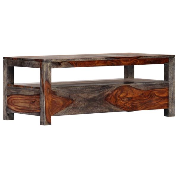 vidaXL Table basse Gris 100x50x40 cm Bois massif