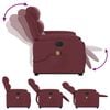 vidaXL Fauteuil inclinable de massage électrique Rouge bordeaux Tissu
