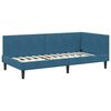 vidaXL Cadre de lit d'angle avec matelas Autre 2 pcs Bleu Velours