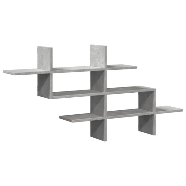 vidaXL &Eacute;tag&egrave;re murale gris b&eacute;ton 124,5x18x60,5 cm bois d'ing&eacute;nierie
