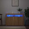 vidaXL Buffet avec lumi&egrave;res LED ch&ecirc;ne sonoma 115,5x30x75 cm