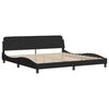 vidaXL Lit avec matelas Dover noir 200x200 cm velours