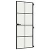 vidaXL Porte int&eacute;rieure mince noir 83x201,5 cm verre tremp&eacute; aluminium