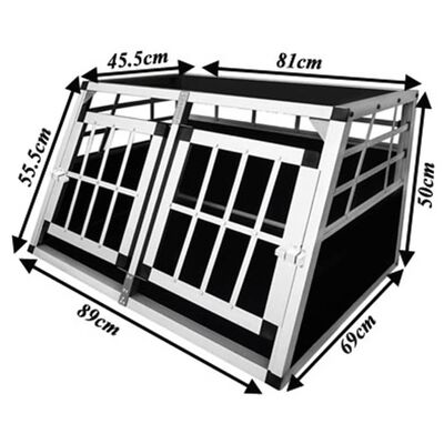 vidaXL Cage de transport avec double porte pour chiens S Aluminium