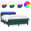 vidaXL Sommier &agrave; lattes de lit et matelas et LED vert fonc&eacute; 160x210cm velours