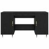 vidaXL Bureau avec porte Ch&ecirc;ne noir 140 x 50 x 75 cm Bois d'ing&eacute;nierie