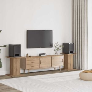 vidaXL Supports de haut-parleurs 2 pcs ch&ecirc;ne artisanal bois ing&eacute;nierie