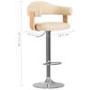 vidaXL Tabourets de bar lot de 2 cr&egrave;me bois courb&eacute; et similicuir