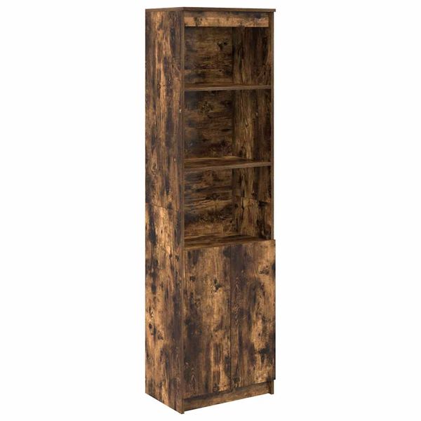 vidaXL Buffet haut ch&ecirc;ne fum&eacute; 50x35x180 cm bois d'ing&eacute;nierie