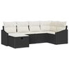 vidaXL Ensemble de Canap&eacute;s avec coussin 6 pcs Noir et Cr&egrave;me polyrotin