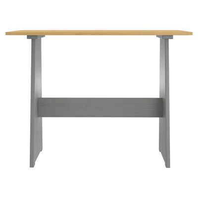 vidaXL Table à manger et banc REINE marron miel gris bois pin solide