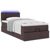 vidaXL Lit ottoman avec matelas et LED marron foncé 90x200 cm tissu