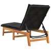 vidaXL Chaise longue avec coussin R&eacute;sine tress&eacute;e/bois massif d'acacia